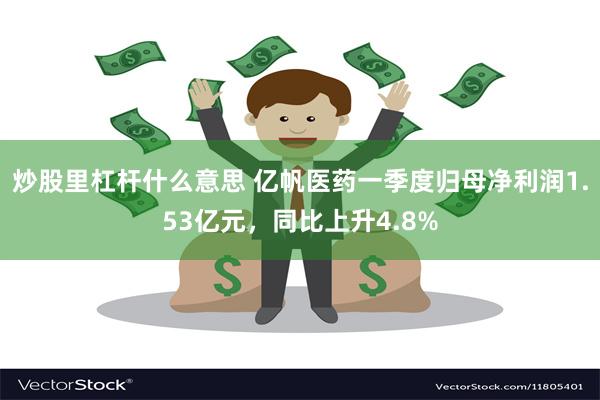 炒股里杠杆什么意思 亿帆医药一季度归母净利润1.53亿元，同比上升4.8%